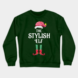 The Stylish Christmas Elf Matching Pajama Family Party Gift Crewneck Sweatshirt